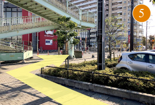若葉駅西口からプラザ若葉歯科へのルート