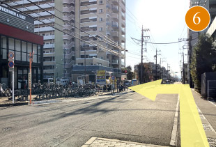 若葉駅西口からプラザ若葉歯科へのルート